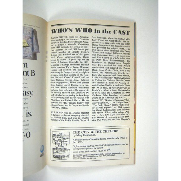 Fool Moon Playbill Richard Rodgers Theatre David Shiner Bill Irwin 1993 Ramblers - Picture 6 of 7